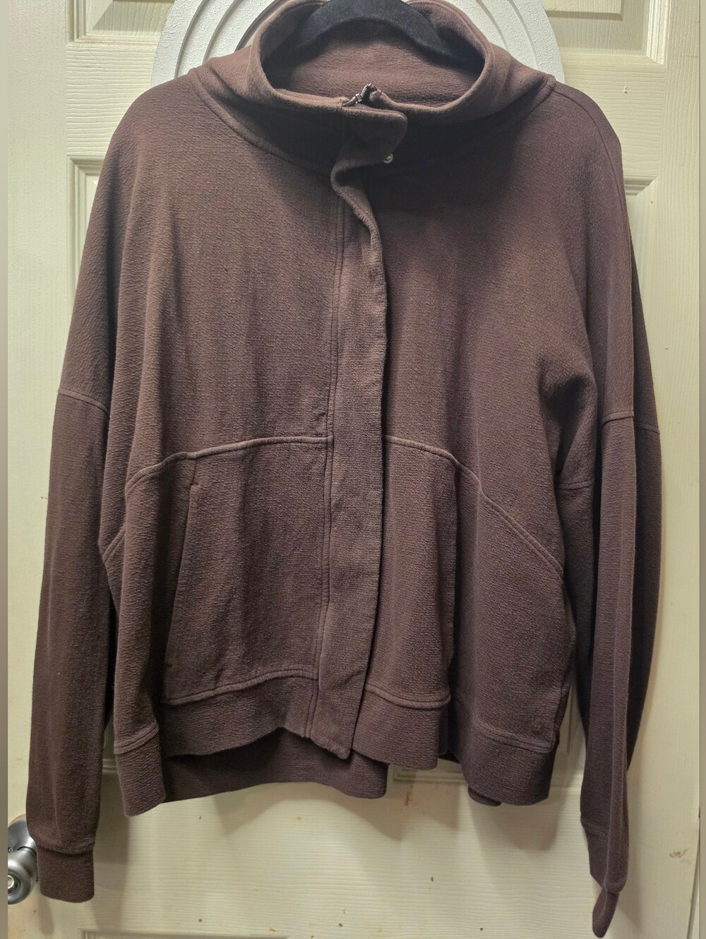 Danskin Brown Full-Zip Hoodie with Snap Detail